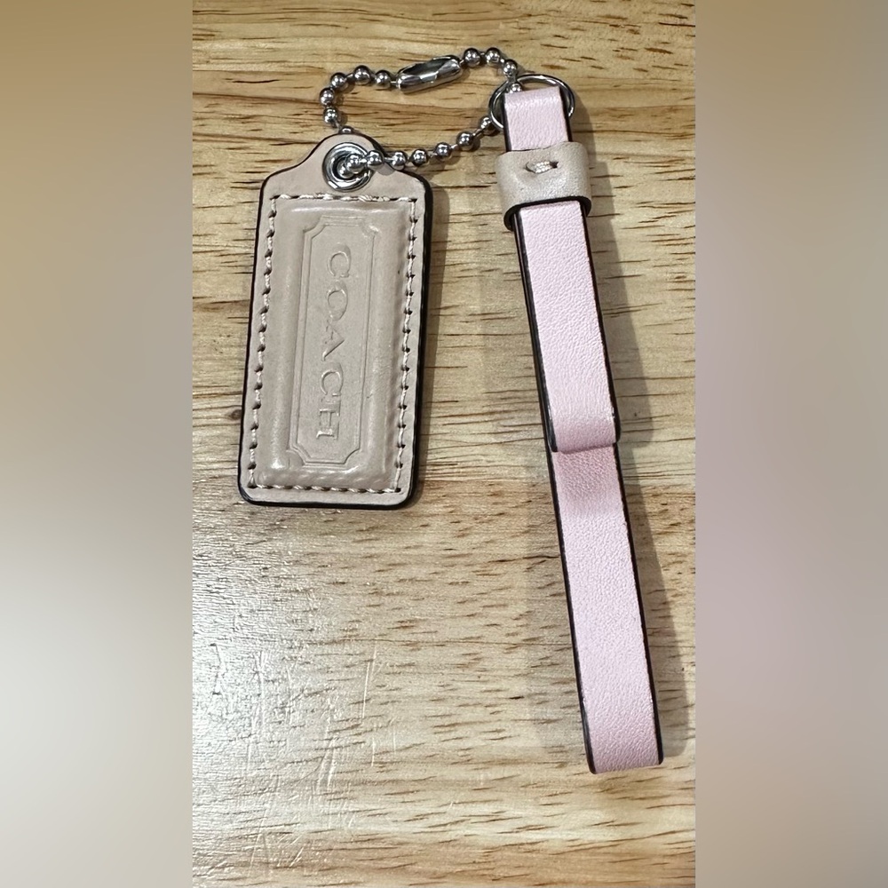 Coach Pink and Tan Leather Hangtags set EUC